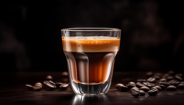 Photo espresso in glass shot