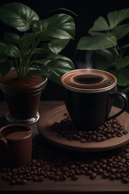Espresso koffie geserveerd in cup