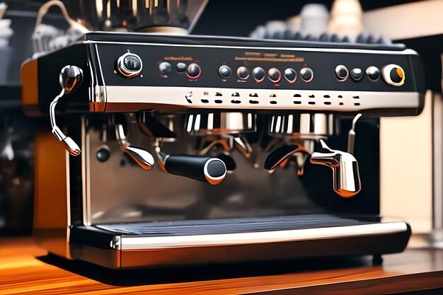 Espresso machine making coffee