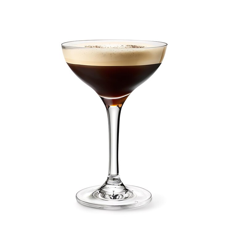 Foto espresso martini geïsoleerd op witte achtergrond