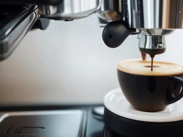 エスプレッソはカフェのコーヒーマシンから生成される