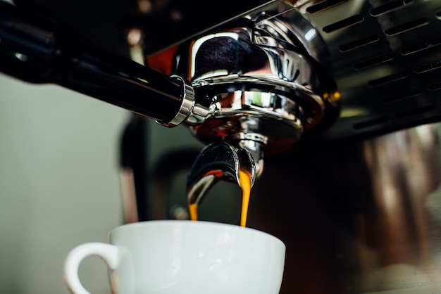 espresso shot with coffee machine