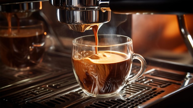 Espresso uit de koffiemachine Generatieve AI