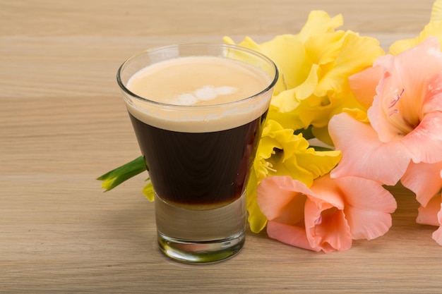 Espresso with flower