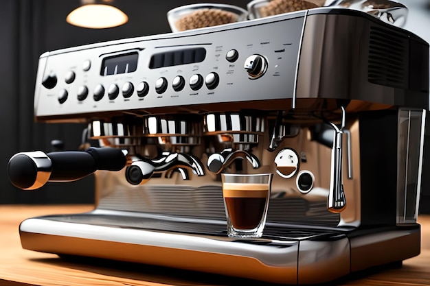 Espressomachine die koffie maakt