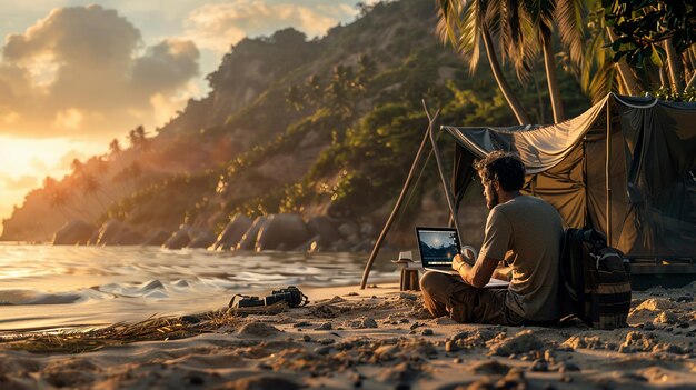 Photo essence of the digital nomad lifestyle