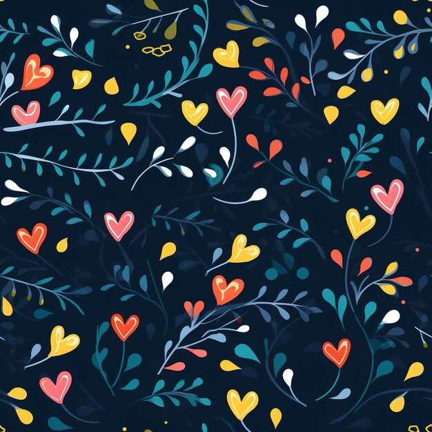 essence of love in Valentine's Day wrapping paper collection Delicately entwining hearts with the serenity of nature's elements flowers leaves and vines the beauty of romance and nature's embrace