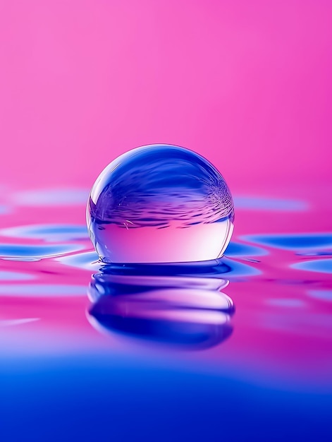 Essence oil Liquid drop on a Pink background Ai generated