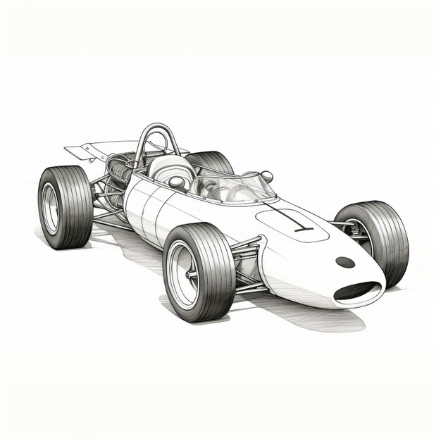 Essence of Speed A Captivating Minimalist Line Drawing of a Formula Vee Race Car