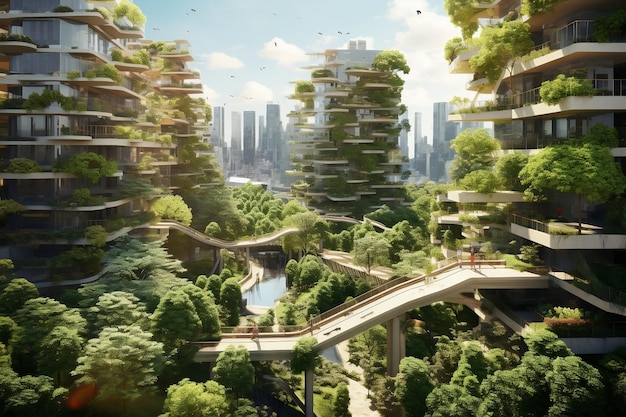 Суть концепции зеленого зонирования городского города Генеративный ИИ