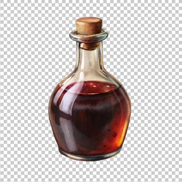 Essential oil bottle isolated on transparent background