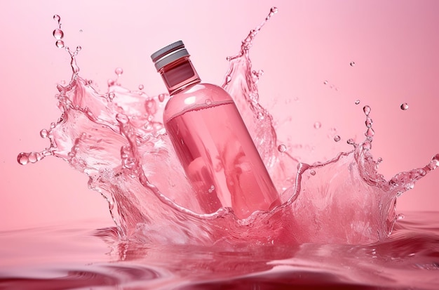 Essential oil bottles US pink background