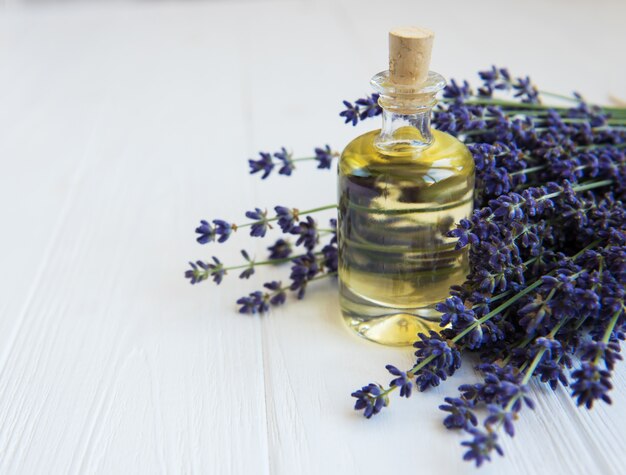 Essential oil with fresh lavender