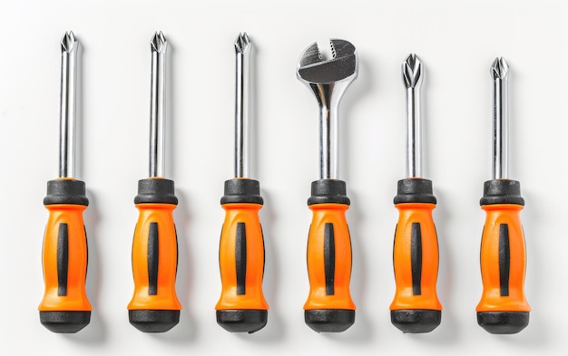 Photo essential screwdriver collection on white background