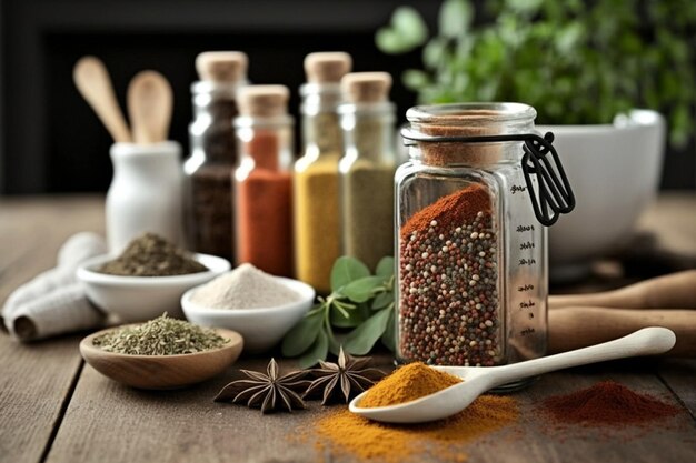 Essential Spices And Dried Herb On A White Background