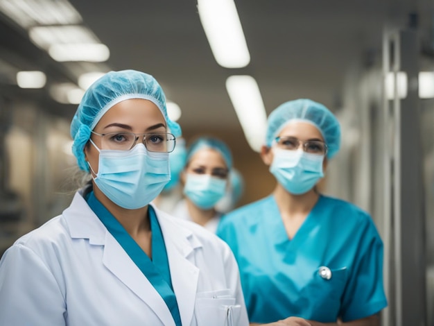 Essential workers Medical workers Soft focus image shot
