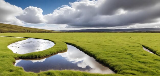 essentie van wetlands met water als bepalend element van de natuur canvas