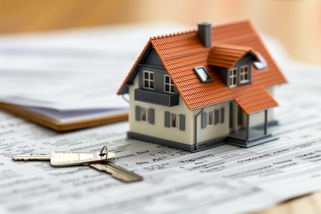 家の鍵を与える不動産エージェント 融資の現在の価格 住宅購入契約の住宅所有への投資