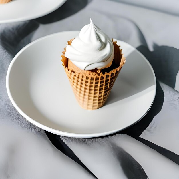 esthetic icecream on the white plate