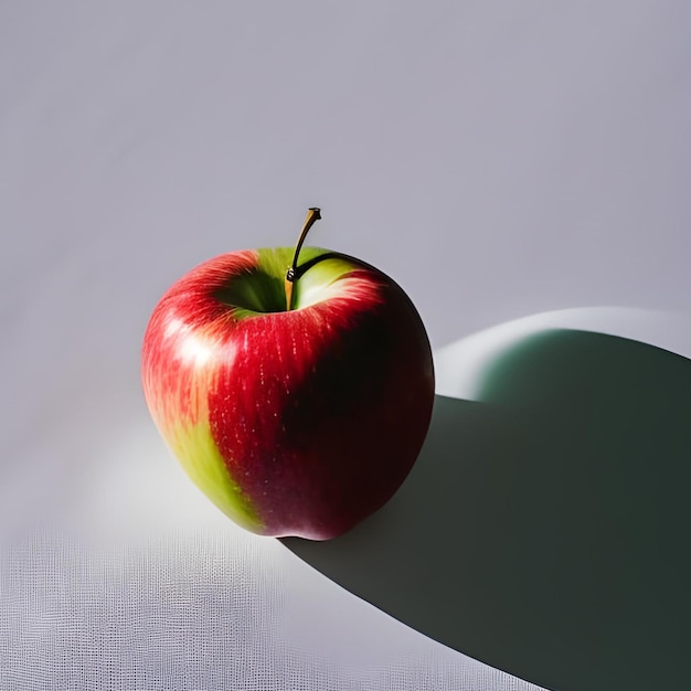 esthetic red apple on the white table