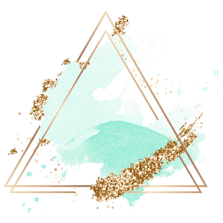Foto esthetisch driehoekig frame png clipart groen en goud glitterend ontwerp