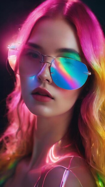 Esthetisch holo licht lekken effect overlapt holografische futuristische film amp regenboog effecten