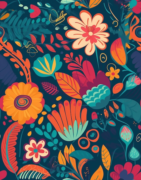 Esthetische bloemenachtergrond met patronen