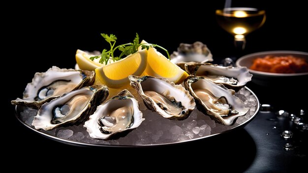 esthetische plaat van oesters