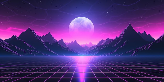 esthetische synthwave achtergrond