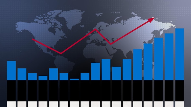 Estland staafdiagram met stijgende en dalende waarden