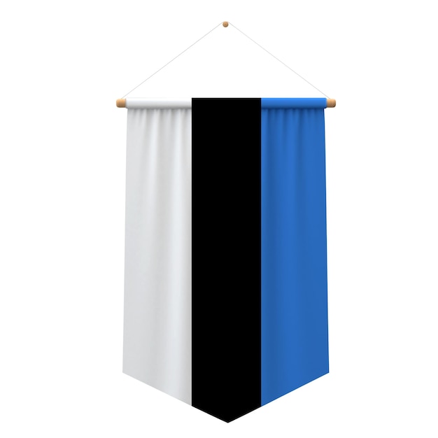 Estland vlag doek hangende banner 3D Rendering