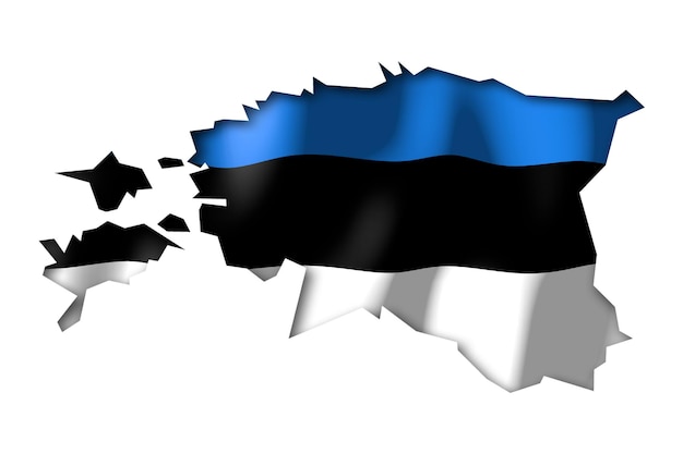 Photo estonia country flag and border on white background