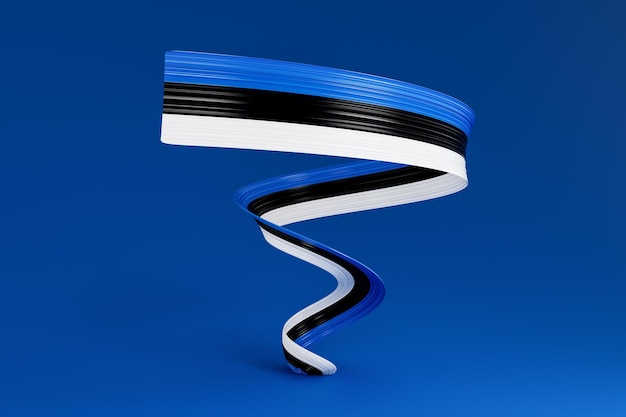 Estonia flag 3d illustration on a Blue background