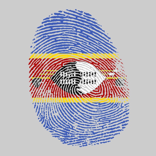 eswatini_flag on finger imprint