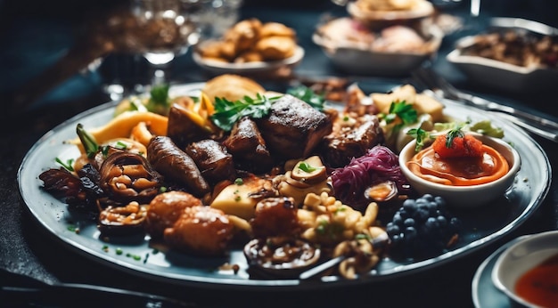 eten op een bord eten op de tafel heerlijk eten op de tafel smakelijk eten op de tafel