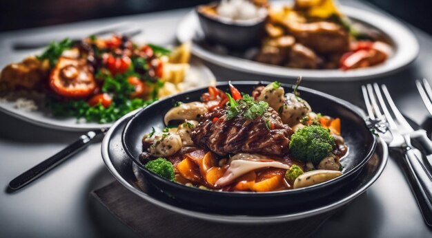 eten op een bord eten op de tafel heerlijk eten op de tafel smakelijk eten op de tafel