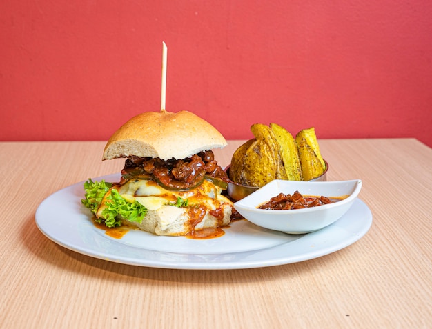 Eten Vlees Carne Comida Gourmet Plato de Comida burger wings