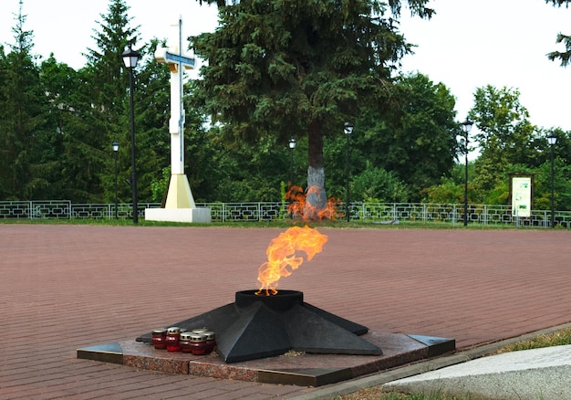 Eternal flame to the fallen wars in the second world war Russia Rzhev