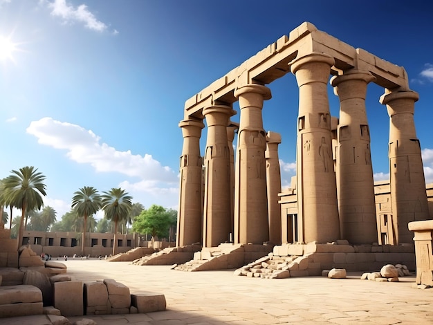 영원한 화려함 고대 룩소르 성전 이집트