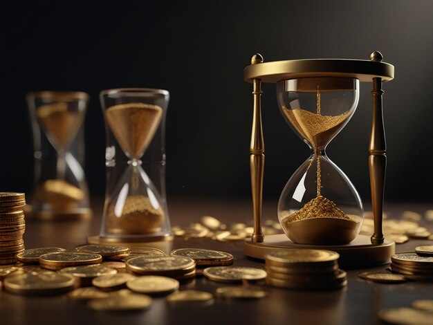 Eternal Wealth Hourglass and Golden Treasures