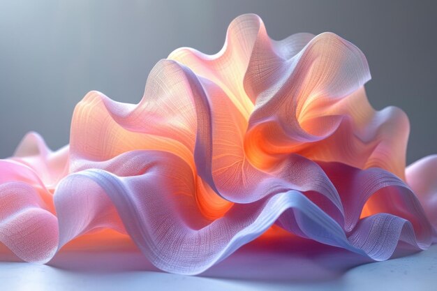 Ethereal 3D abstraction unveiling a mesmerizing dance of translucent shapes