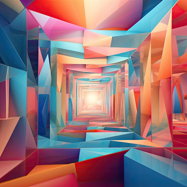 Ethereal 3D Geometric Mirage