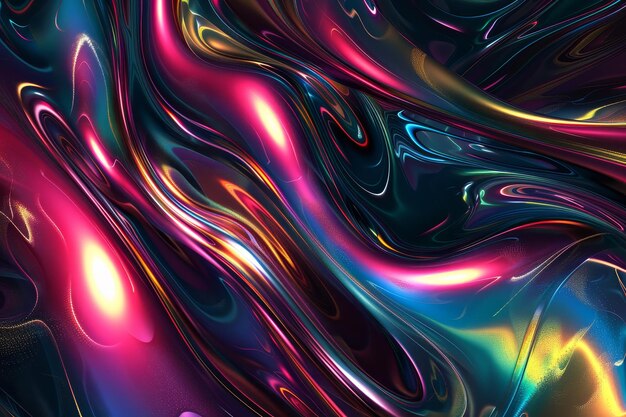 Ethereal abstract design featuring a blend of iridescent colors refracting through a 3d glass textur