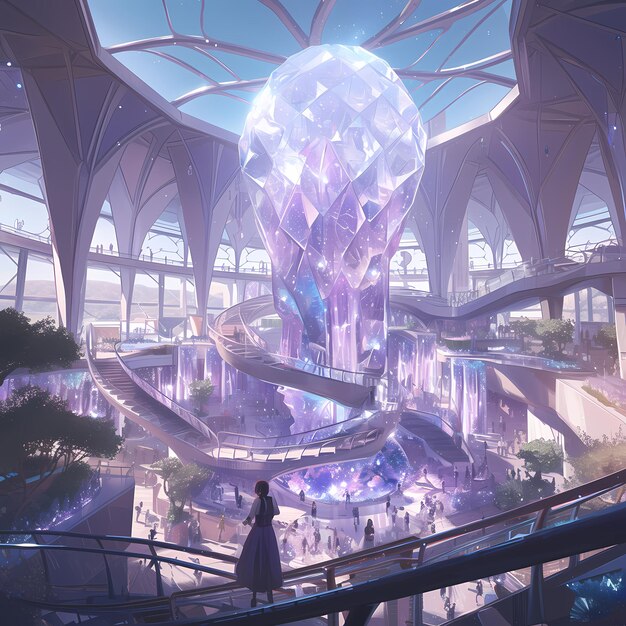 Ethereal amethyst shopping center