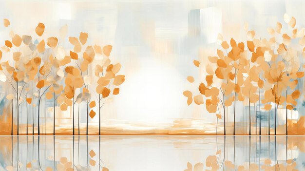 Ethereal autumn leaves in an abstract world reflecting warmth and serenity