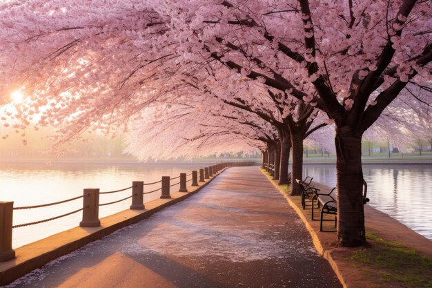 The ethereal beauty of cherry blossoms in full bloom