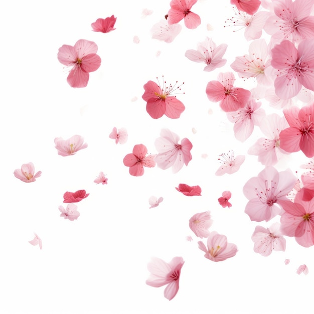 에테르적 인 아름다움 사쿠라 꽃잎 이 평화로운  ⁇  하늘 에  ⁇ 아져
