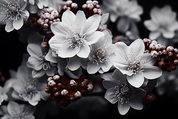 Ethereal Bloom Grayscale Capture of a Petalled Flower