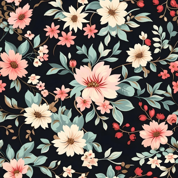 Ethereal blooms seamless floral designs