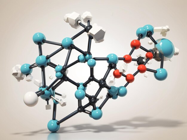 写真 エーテル化学 ギ酸エチル分子構造の 3d 平面モデル